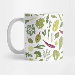 vegan face mask, vegetables pattern, green mask, vegaterian, plant pattern Mug